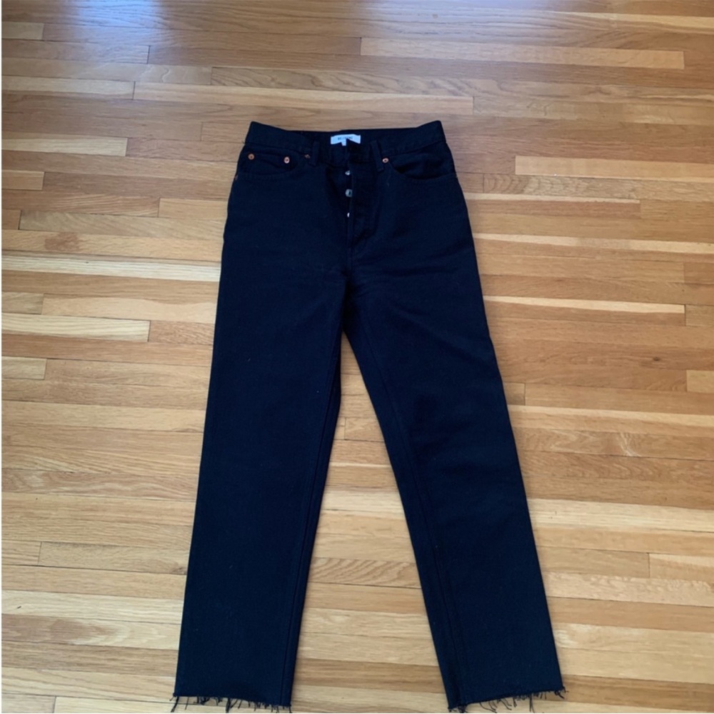 Re/Done Black Straight Leg Jeans